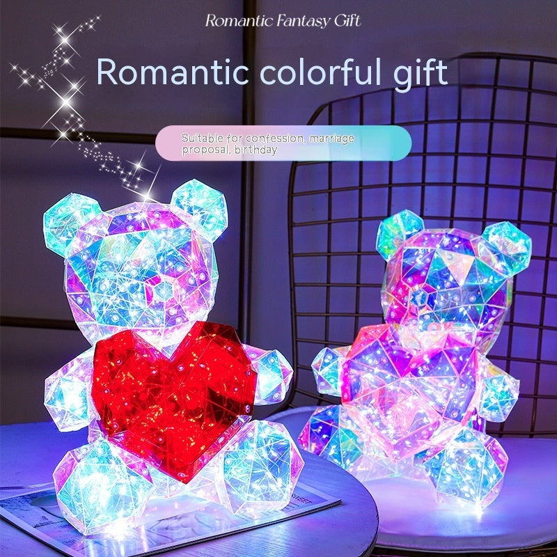 Buntes, leuchtendes Bären-Geschenk, Geburtstagsgeschenk, Dekoration