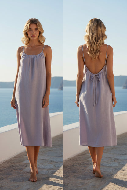 Spaghetti Strap Backless Dress