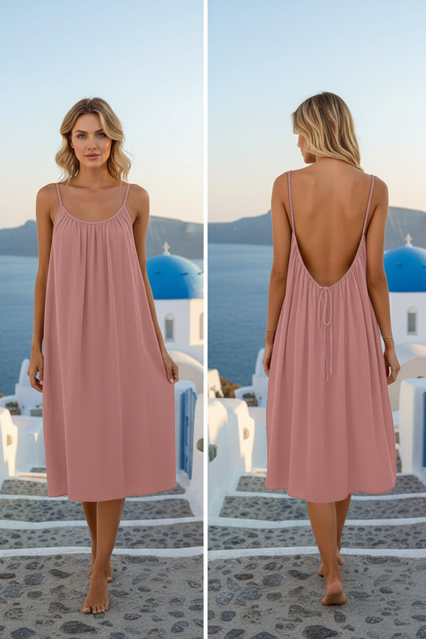 Spaghetti Strap Backless Dress