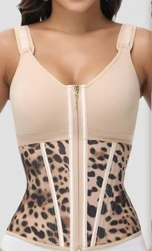 Mesh Belly Contracting And Waist Slimming Three Breasted Corset