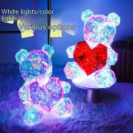 Buntes, leuchtendes Bären-Geschenk, Geburtstagsgeschenk, Dekoration