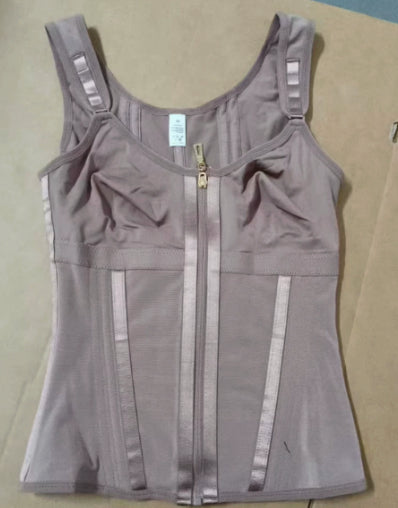 Mesh Belly Contracting And Waist Slimming Three Breasted Corset