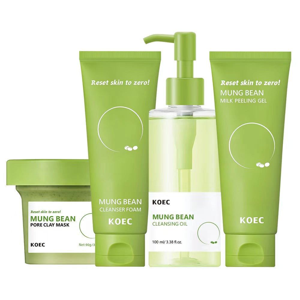 4-Piece Green Bean Cleansing Skincare Set