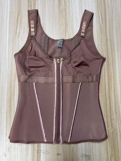 Mesh Belly Contracting And Waist Slimming Three Breasted Corset
