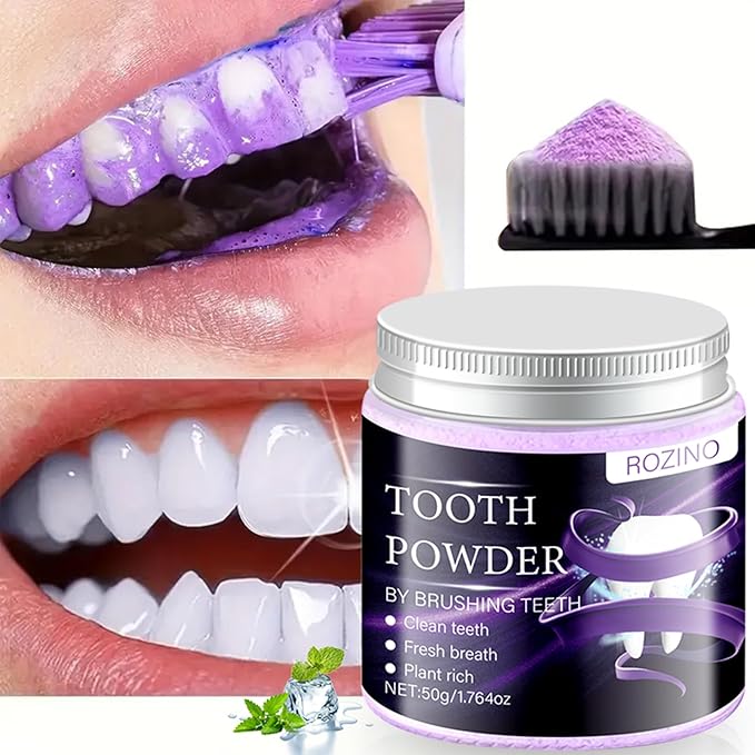 Poudre de blanchiment dentaire violette