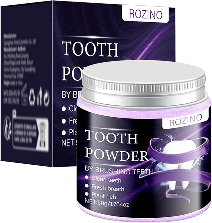 Poudre de blanchiment dentaire violette