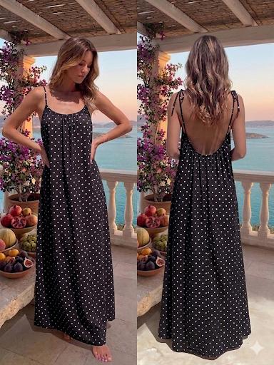 Strap Maxi Dress With Open Back