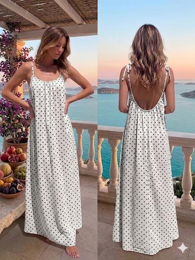 Strap Maxi Dress With Open Back