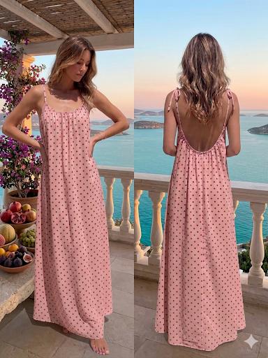 Strap Maxi Dress With Open Back