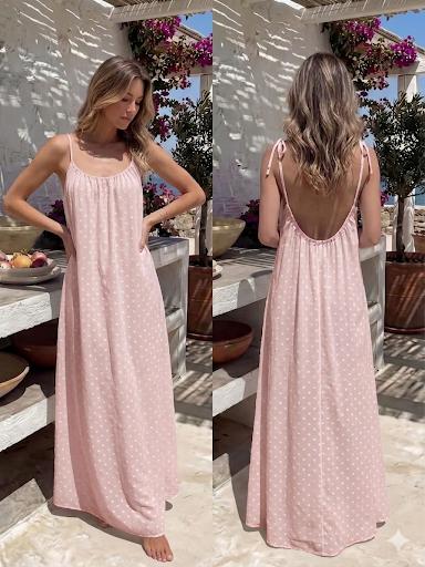 Strap Maxi Dress With Open Back
