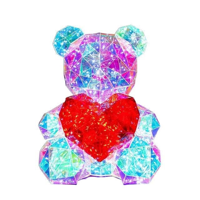 Buntes, leuchtendes Bären-Geschenk, Geburtstagsgeschenk, Dekoration