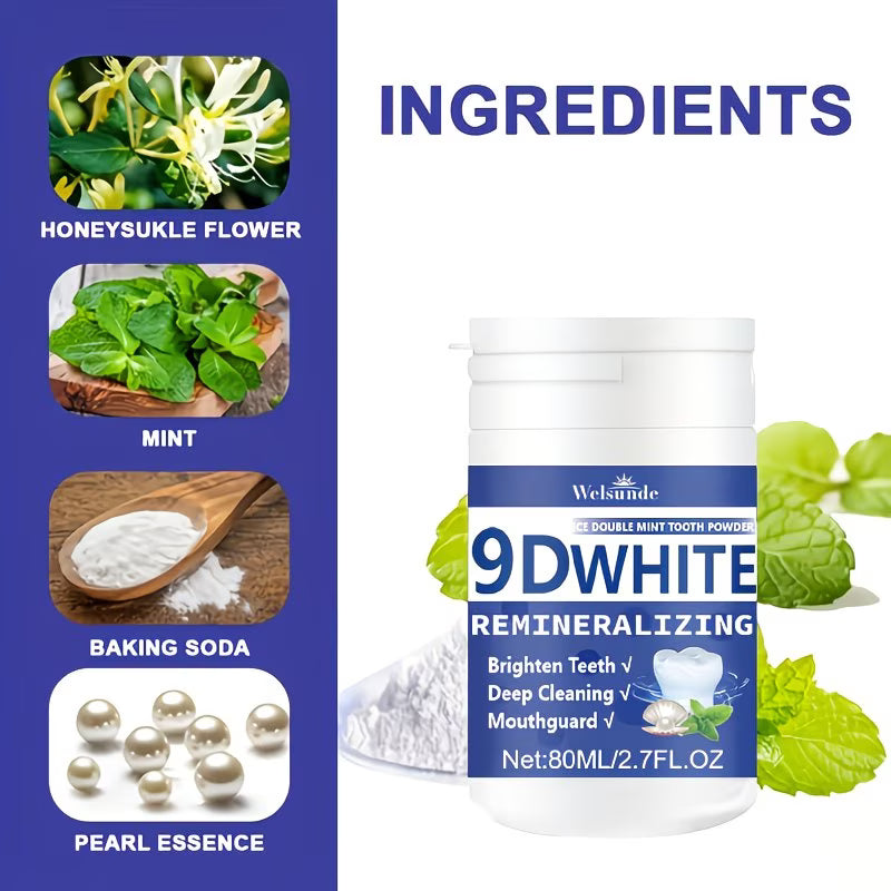 9D White Remineralizing Hydroxyapatite Tooth Powder
