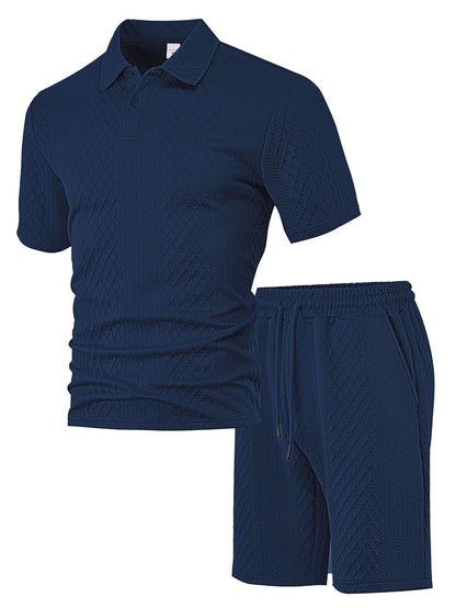 Figured Cloth Men's Casual Thin Short Sleeve Suit