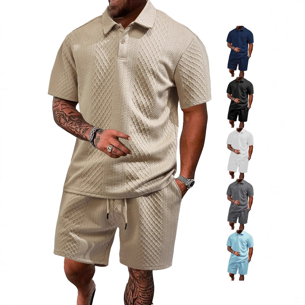 Figured Cloth Men's Casual Thin Short Sleeve Suit