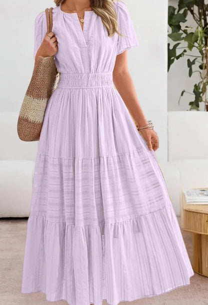 V-neck Large Swing Dress