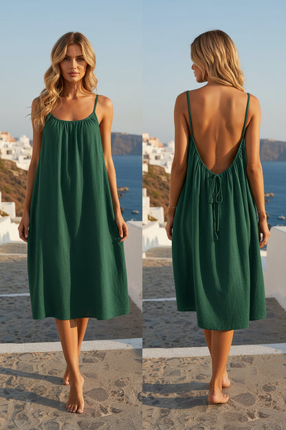Spaghetti Strap Backless Dress