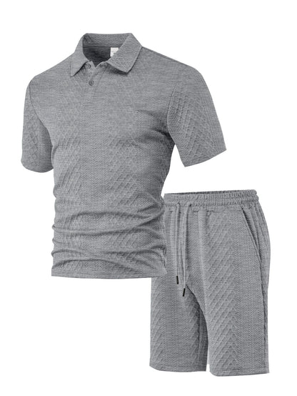 Figured Cloth Men's Casual Thin Short Sleeve Suit